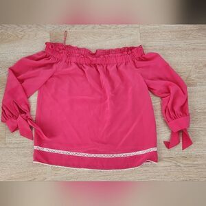 Trina Turk Hot Pink Silk Blouse Size M